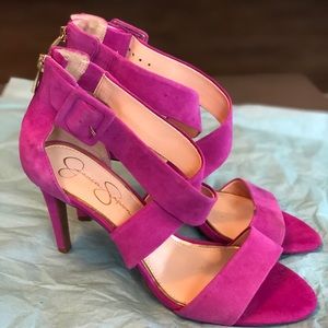 Jessica Simpson hot pink suede heels